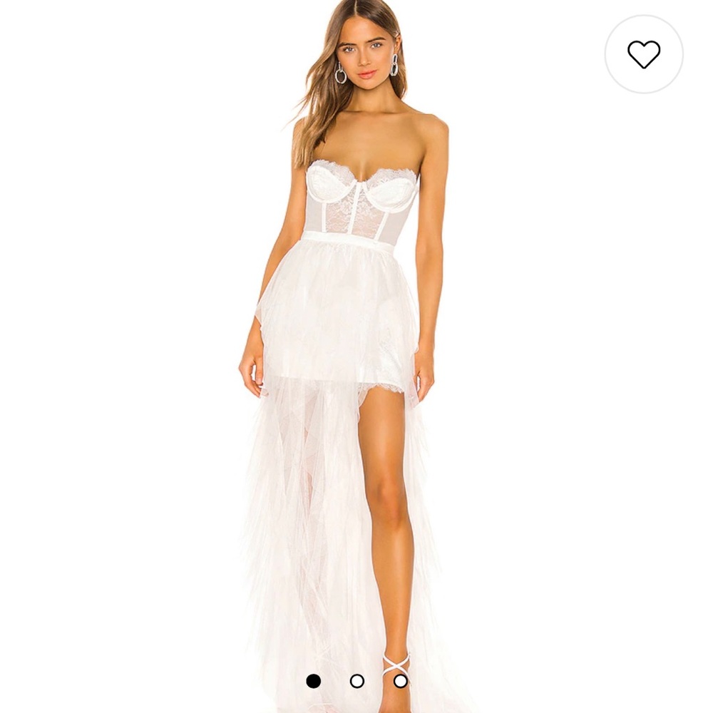 For Love & Lemons Bustier Gown in White XS